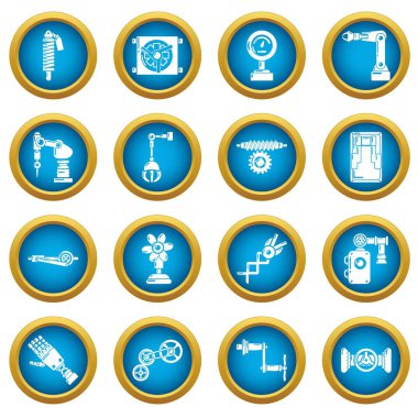 Teknik mekanizmaları Icons set, basit tarzı