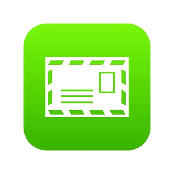 Poštovní obálky s razítkem ikonu digitální zelená — Stockový vektor