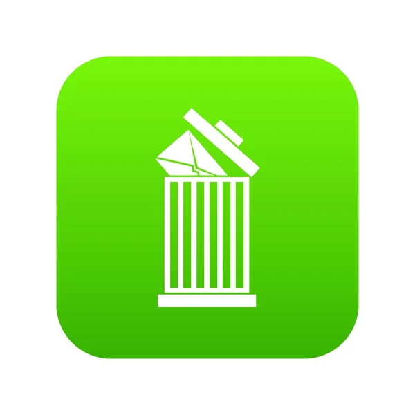 쓰레기 빈 아이콘 디지털 녹색 봉투 — 스톡 벡터