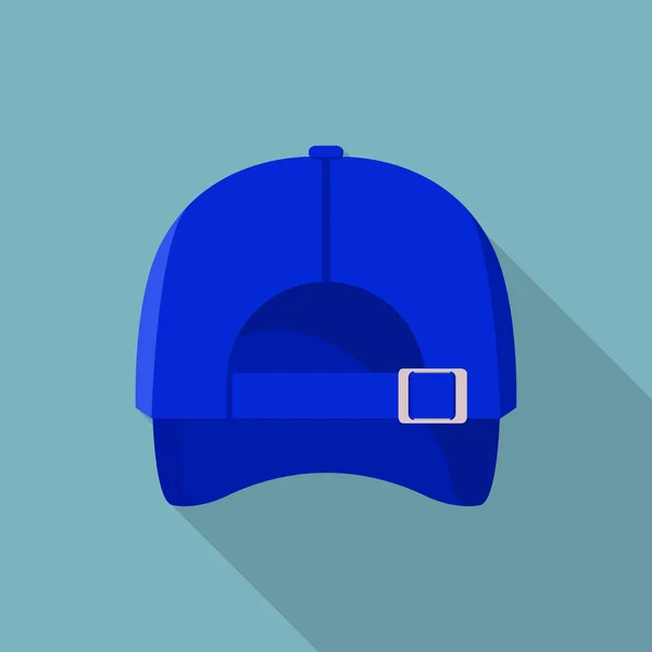 Parte posterior del icono de la gorra de béisbol azul, estilo plano — Archivo Imágenes Vectoriales