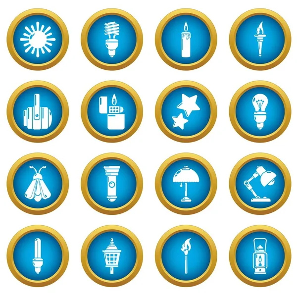 Işık kaynağı Icons set, basit tarzı