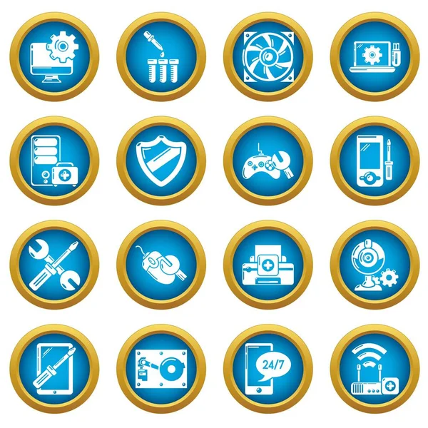 Bilgisayar tamir servisi Icons set, basit tarzı