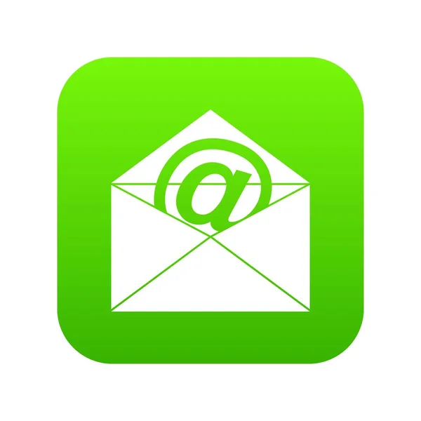 Umschlag mit E-Mail-Zeichen-Symbol digital grün — Stockvektor