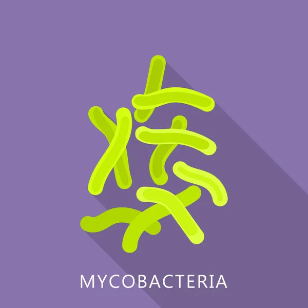 Ícone de micobactérias, estilo plano — Vetor de Stock