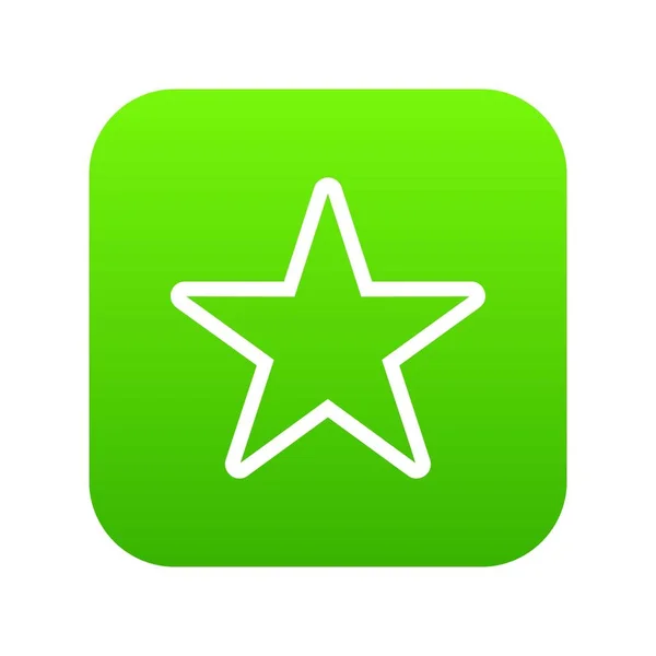 Estrella icono digital verde — Vector de stock