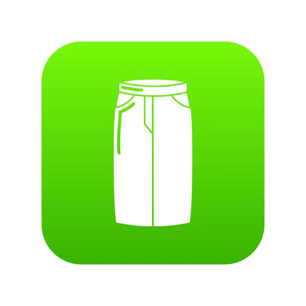 Pantalón vaqueros icono verde vector — Vector de stock