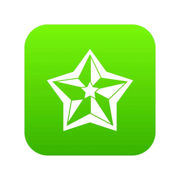 Star icona digitale verde — Vettoriale Stock