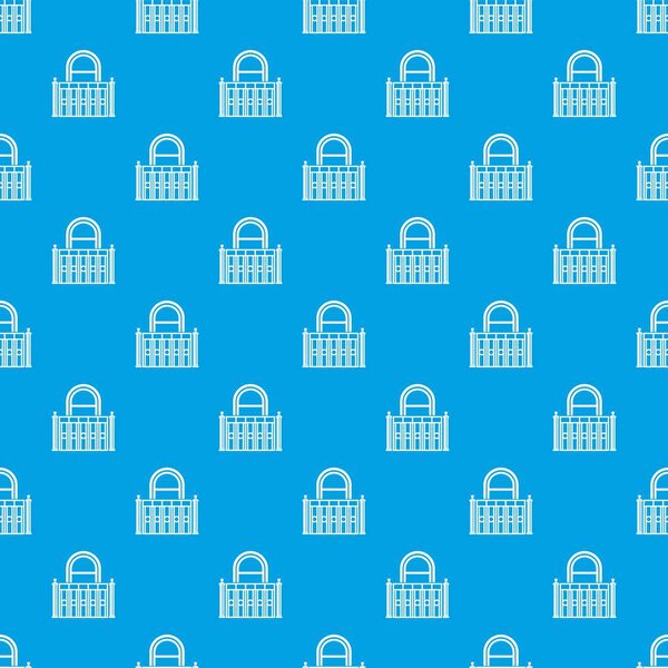 Building balcony pattern vector seamless blue