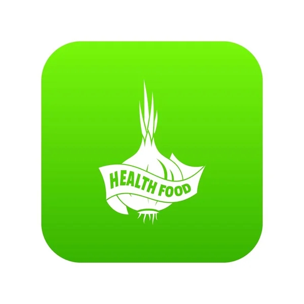 Zdraví eko potraviny zelená ikona Vektor — Stockový vektor