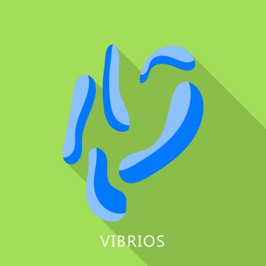 Vibrios icon, flat style clipart