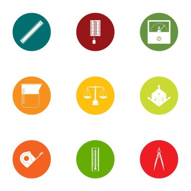 Kusur Icons set, düz stil