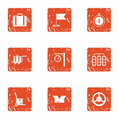 Yükleyici ürünler simgeler kümesi, grunge tarzı