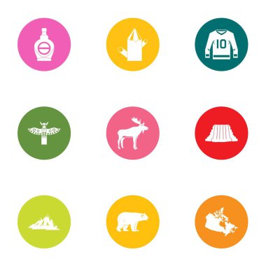 Kanada stil simgeler kümesi, düz stil