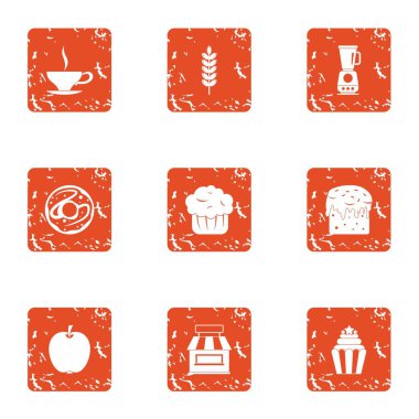 Saf kahve simgeler kümesi, grunge tarzı