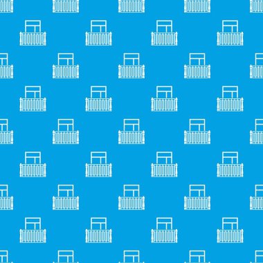 Kare balkon desen vektör kesintisiz mavi