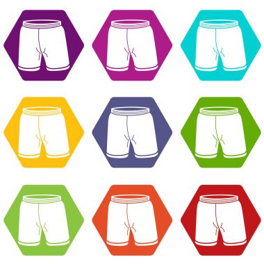 9 vektör şort Icons set