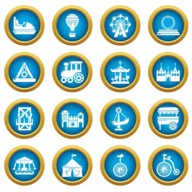 Eğlence Parkı Icons set, basit tarzı