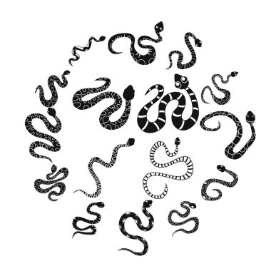 Yılan Icons set, basit tarzı