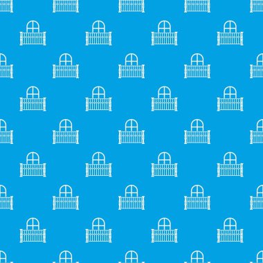 Daire balkon desen vektör kesintisiz mavi