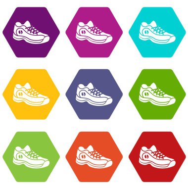 9 vektör spor ayakkabı Icons set