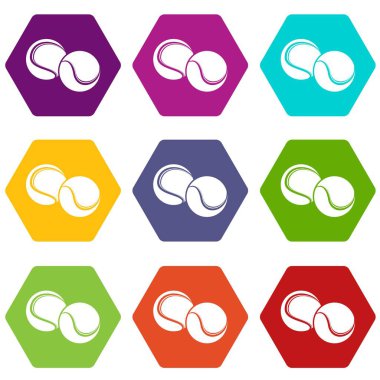9 vektör tenis topu Icons set