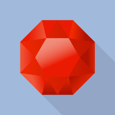 Parlak garnet simgesi, düz stil