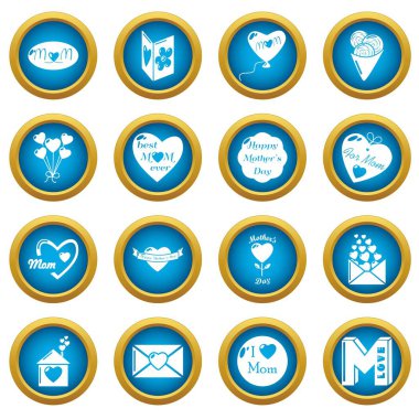 Anneler günü Icons set, basit tarzı