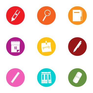 Çalışma zamanı Icons set, düz stil