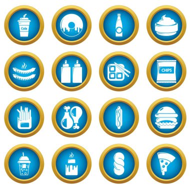 Fast food Icons set, basit tarzı