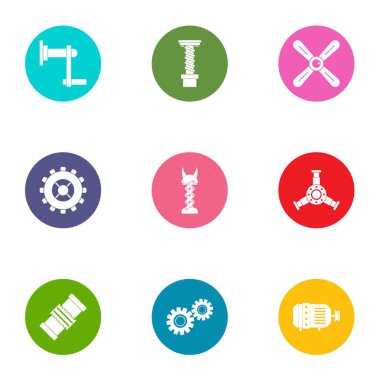 Icons set pinyon, stil düz