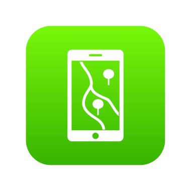 Smartphone Gps navigator simgesi dijital yeşil ile