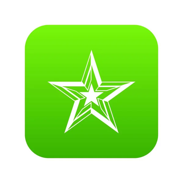 Ícone estrela verde digital —  Vetores de Stock