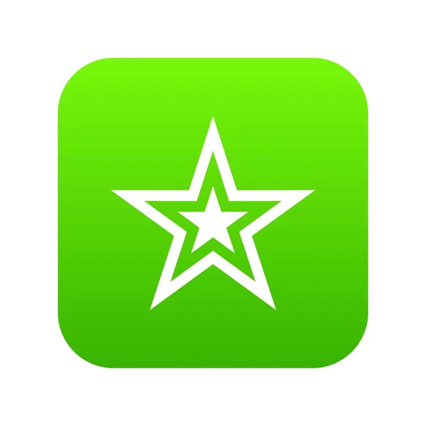 Gwiazda ikona cyfrowego zielony — Wektor stockowy
