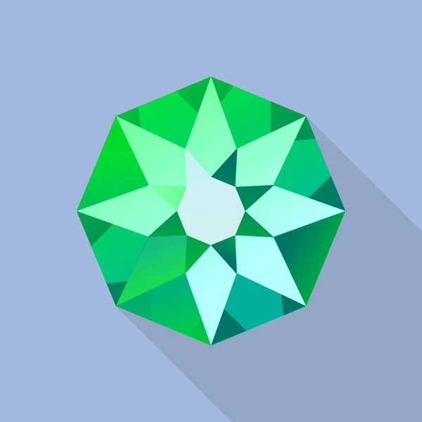 Estrella esmeralda icono, estilo plano — Vector de stock