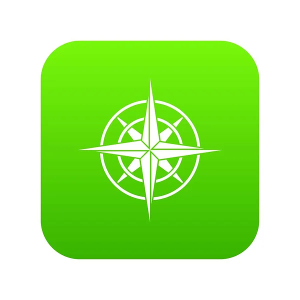 Oude kompas pictogram digitale groen — Stockvector