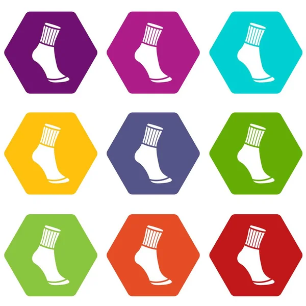 Socken Icons Set 9 Vektor — Stockvektor