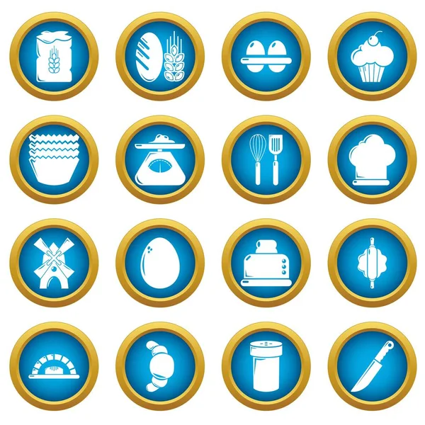 Set de iconos de panadería, estilo simple — Vector de stock