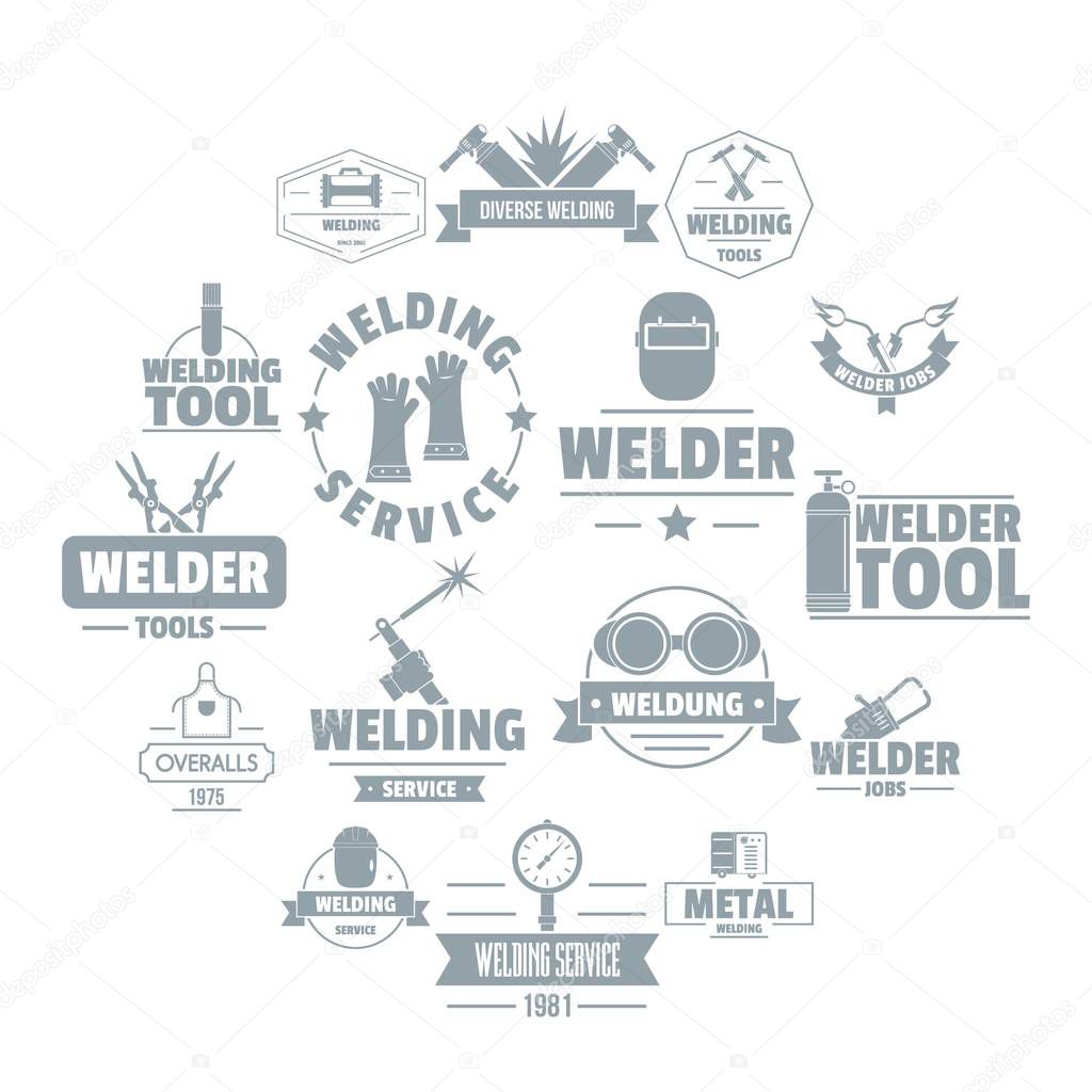 Welding logo icons set. Simple illustration of 16 welding logo vector icons for web