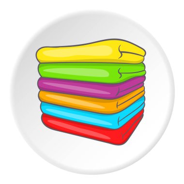 Renkli havlu simgesi, karikatür tarzı bir yığın