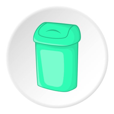 Turkuaz çöp kutusu simgesini. Turkuaz çöp karikatür çizimi web için simge vektör