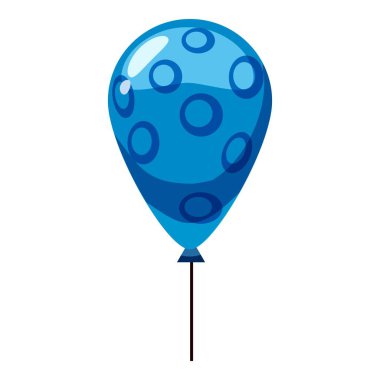 Mavi balon simgesi, izometrik 3d stili
