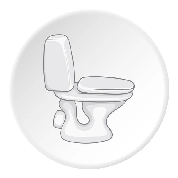 Ícone vaso sanitário branco, estilo dos desenhos animados — Vetor de Stock