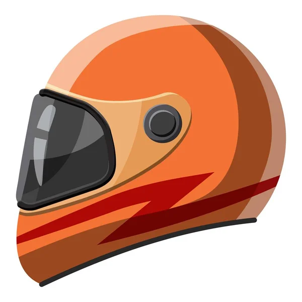 Icono de casco de carreras naranja, estilo isométrico 3d — Vector de stock