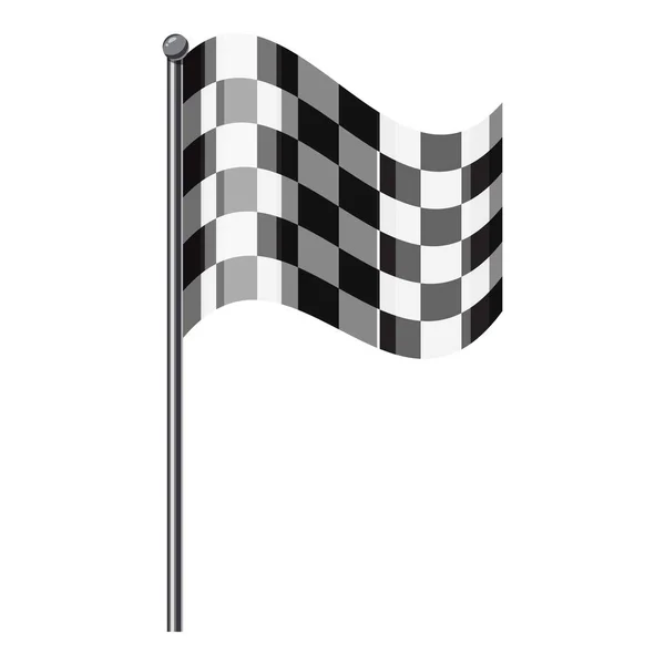 Damalı bayrak simgesi, izometrik 3d stili — Stok Vektör