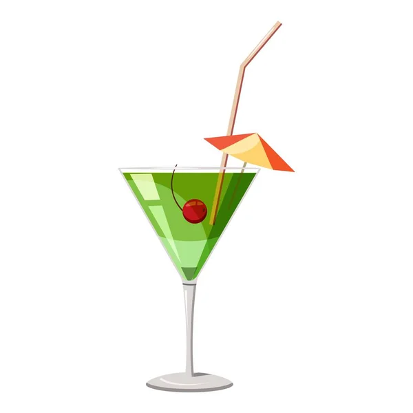 カクテル アイコン、3 d アイソメ図スタイルのマティーニ グラス — ストックベクタ