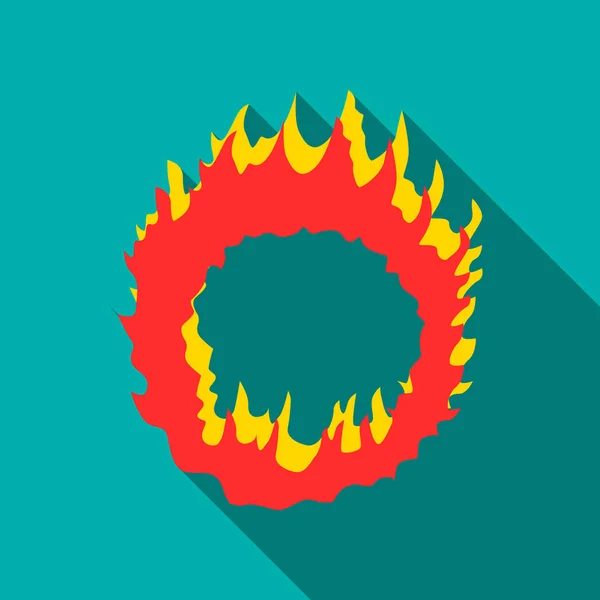 火の輪のアイコン 背景色が水色に分離された Web の火ベクトル アイコンのリングのフラットの図 — ストックベクタ
