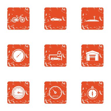 Ana sayfa garaj simgeler kümesi, grunge tarzı