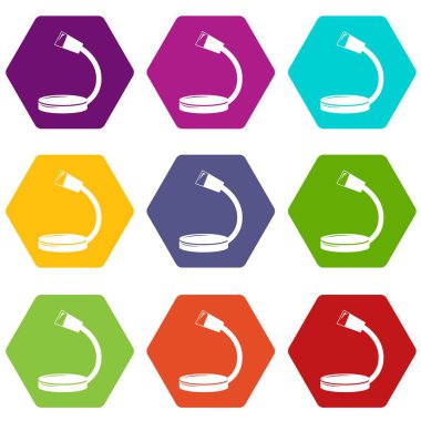 9 vektör tablosu mikrofon Icons set