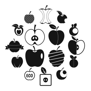 Tasarım logo, basit tarzı Apple Icons set