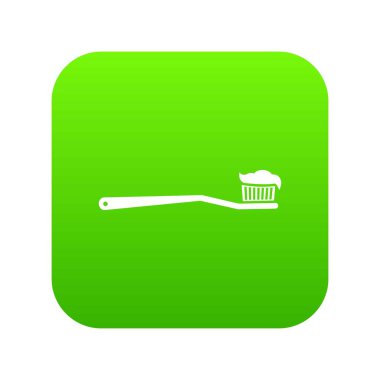 Diş fırçası simgesi dijital yeşil